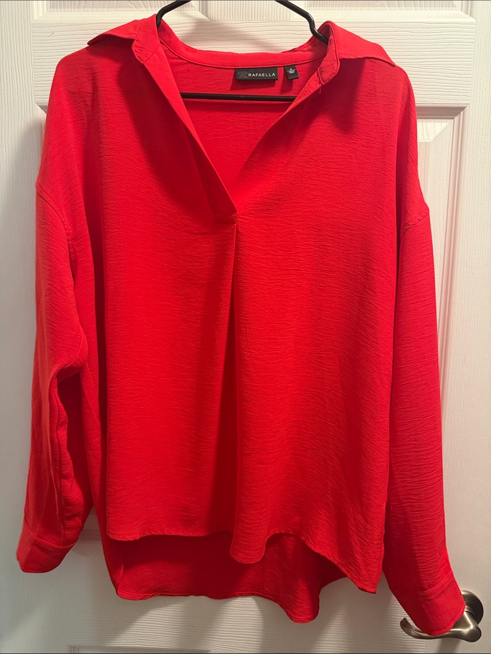 Rafaella Spicy Red V-Neck Blouse